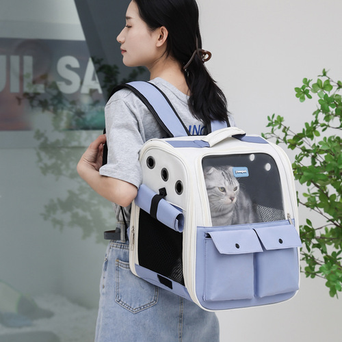 Factory direct supply of cat bag, portable large-capacity pet bag, shoulder portable breathable cat backpack