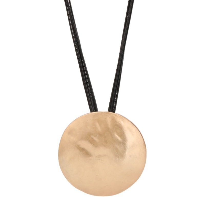 Collar largo para mujer con colgante circular grande retro europeo y americano de alta calidad para suéter, exclusivo para Amazon transfronterizo, mayorista