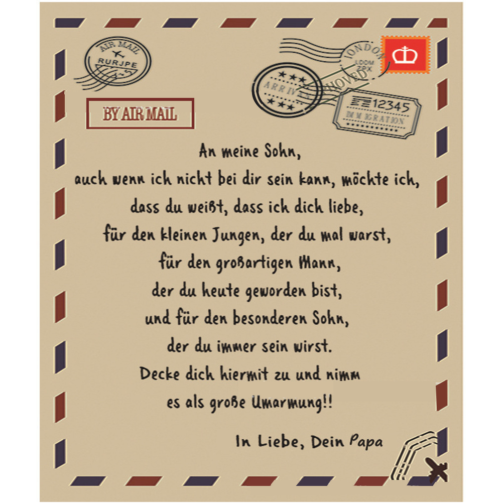 독일어 아빠가 아들을 위한 담요