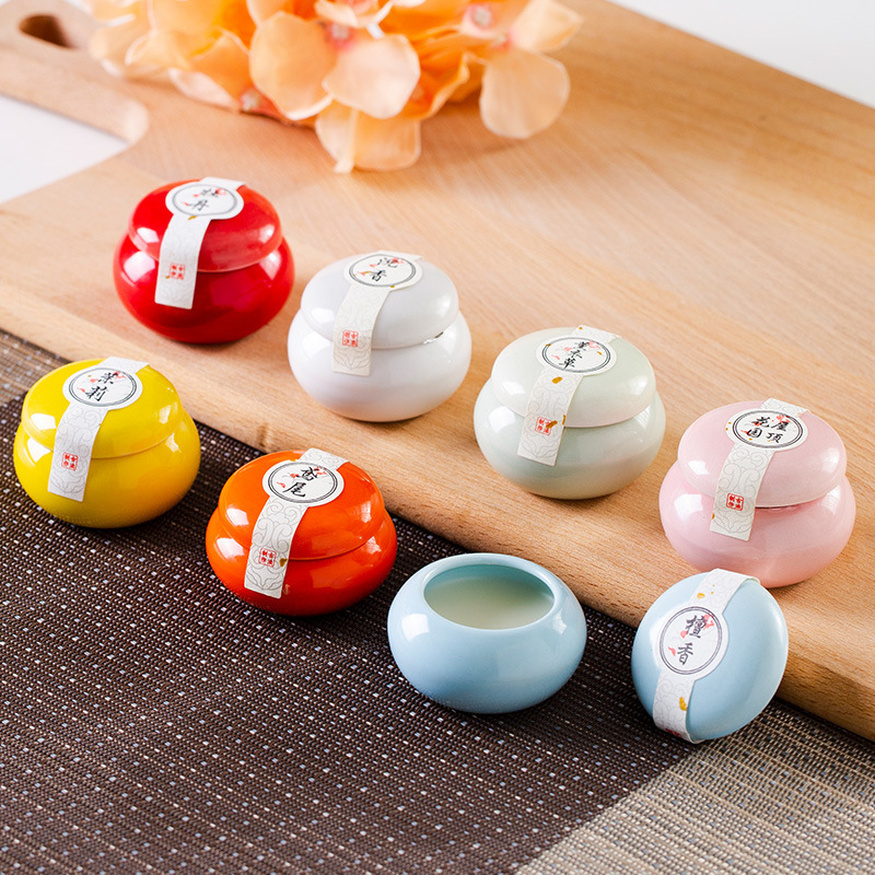 Wholesale ceramic pot antique balm goose pear gardenia portable solid antique balm for ladies
