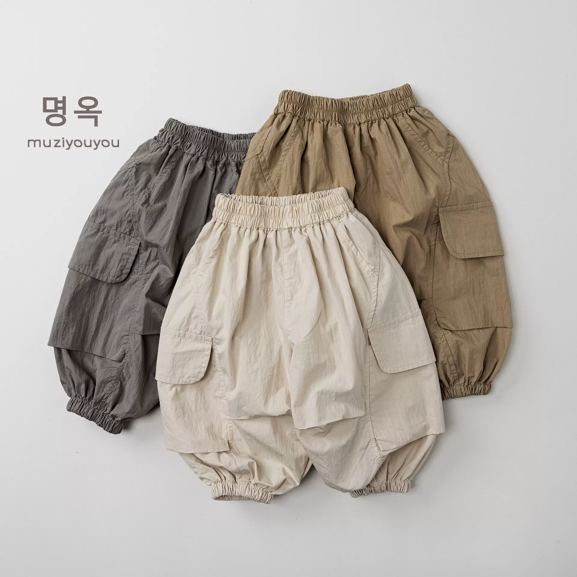 工装户外风儿童夏季薄款裤子男女童新款防蚊长裤中小童宝宝休闲潮