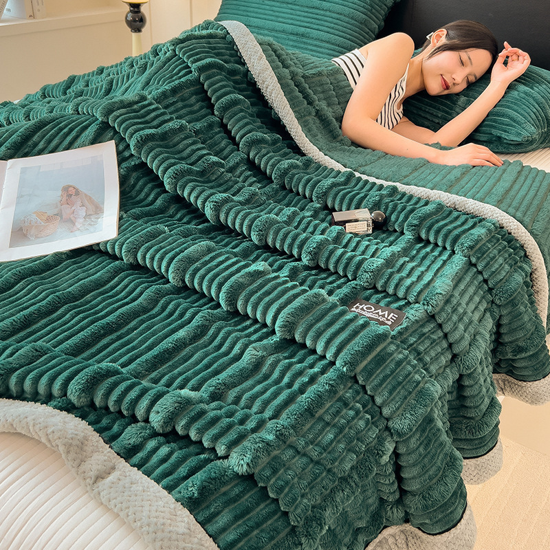 Comercio exterior transfronterizo conejo mantas de peluche invierno grueso mantas de calentamiento mantas de siesta de oficina mantas de lana de coral mantas de sofá