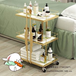 Mobile Tool Cart with Storage Rack, Stylish Organizer for Instruments, Suitable for Nail Salons and Beauty Salons, Light Luxury Design for Embroidery and Eyelash Extensions