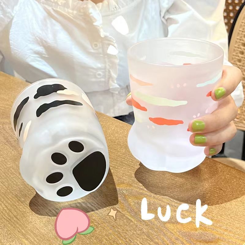 女性用の見栄えの良いオフィスコーヒーカップ、かわいい単層ウォーターカップ、クリエイティブなギフトカップ、猫の爪の形をしたガラスカップ|undefined