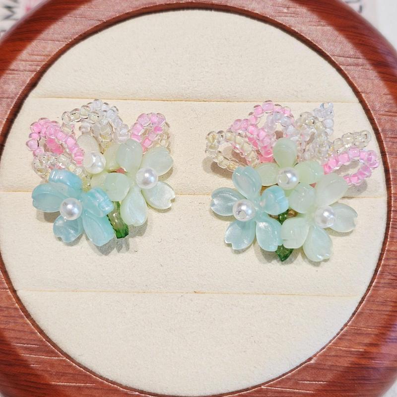 イン織りベゴニアの花クラスタージュエリーバッグ携帯電話ケースブローチ下駄ゼリー靴 diy 靴フラワーアクセサリー|undefined