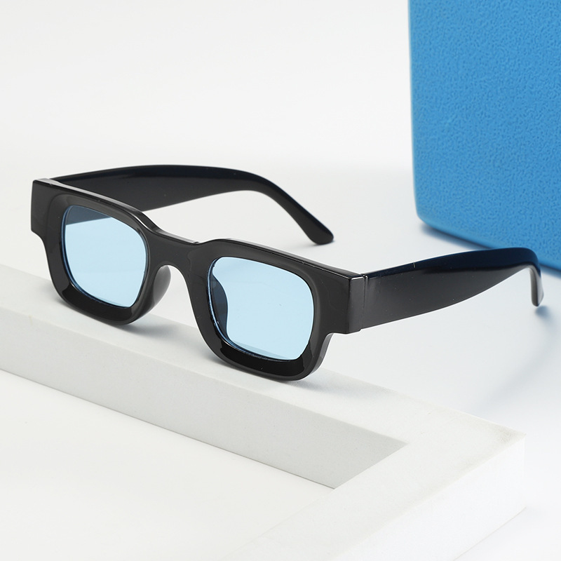 Nuevas gafas de moda de montura cuadrada pequeña retro transfronterizas, personalidad de hip-hop europea y americana, gafas de sol de protección solar de tiro callejero Sunglasses
