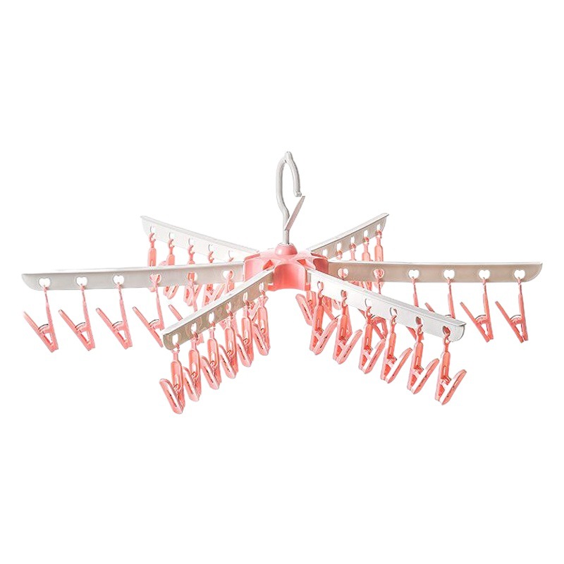 Xiangsu hogar 36-clip plegable en forma de paraguas de secado rack de plástico a prueba de viento multi-clip adulto secado rack ropa interior