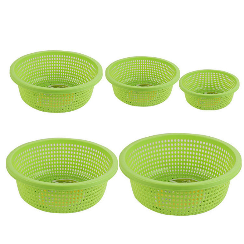 プラスチック排水バスケットキッチン肥厚大型新しい野菜洗濯バスケット家庭用フルーツボウルラウンドフルーツ耐久性|undefined