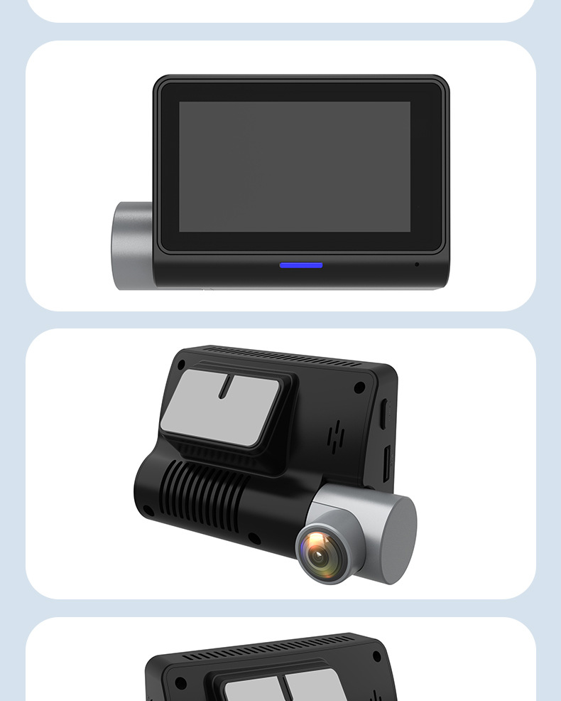 New 360” Panoramic In-Car Dashcam with Four-Way Simultaneous Recording of Front, Rear, Left, and Right Sides of the Vehicle, Customized for Security Monitoring