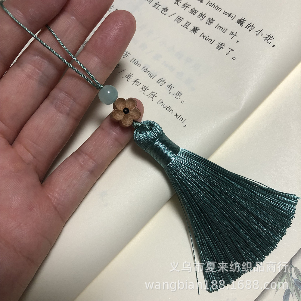 古风中国风手工流苏扇坠穗子扇子配件压襟手机挂件木雕花朵 (2