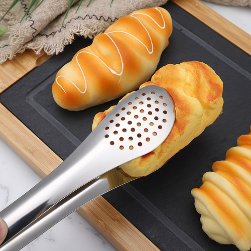 Stainless steel food tongs kitchen baking bread tongs outdoor barbecue kitchenware hotel buffet steak food tongs