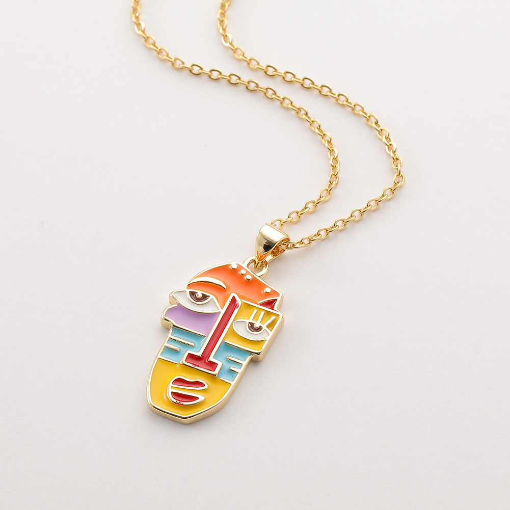 new cartoon enamel dripping oil pendant creative copper necklace