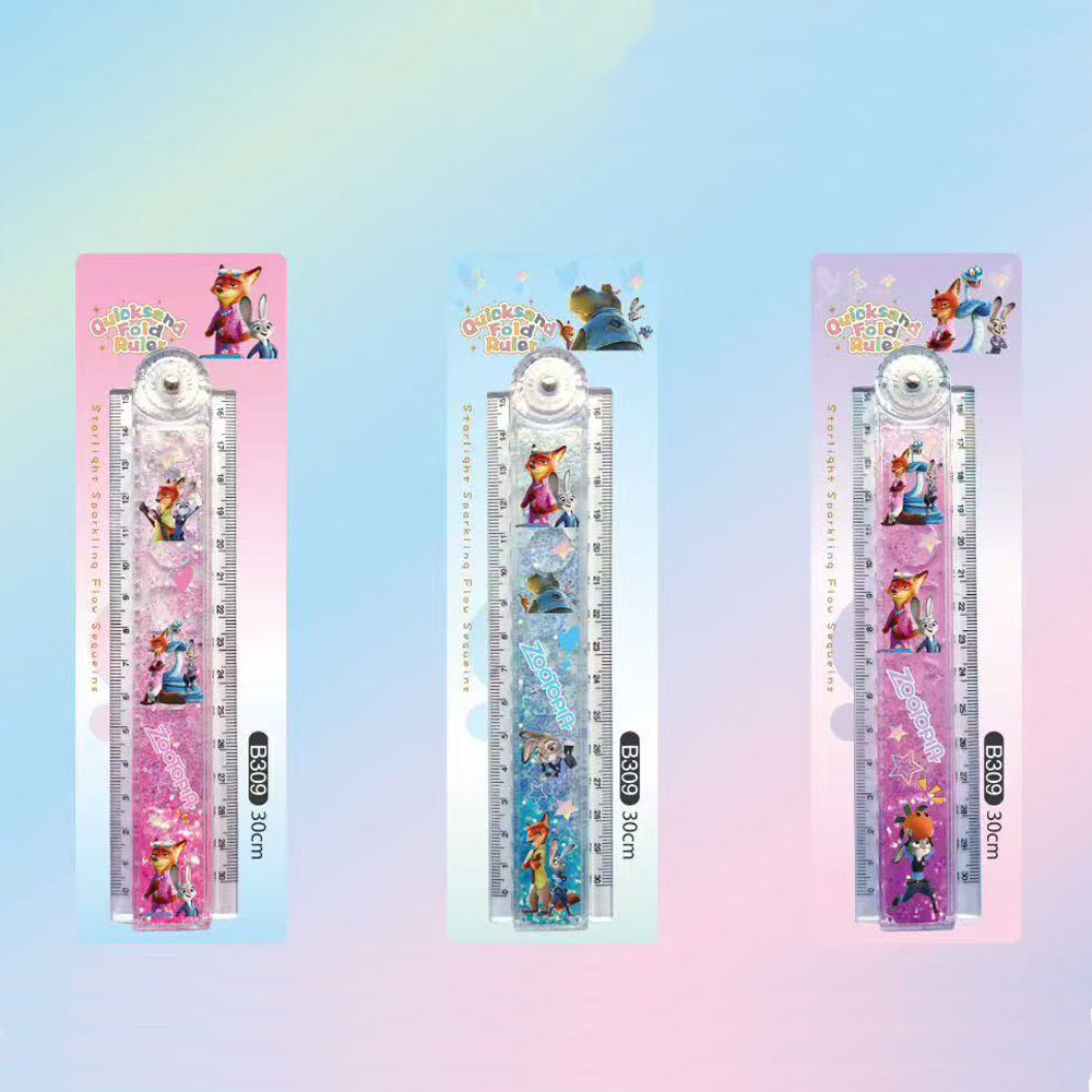 Cartoon plegable zoo arena flotante regla de 30cm de alto valor en la regla de aceite para estudiantes de papelería pequeños regalos