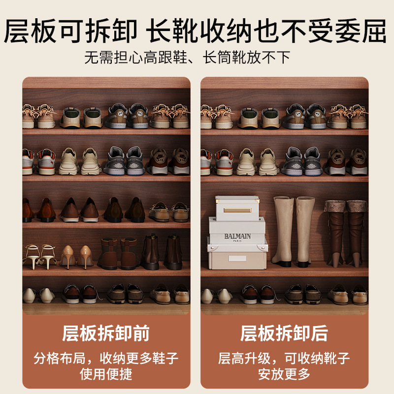 鞋柜家用入户门口收纳一体新中式玄关柜子大容量防尘实木储物鞋架