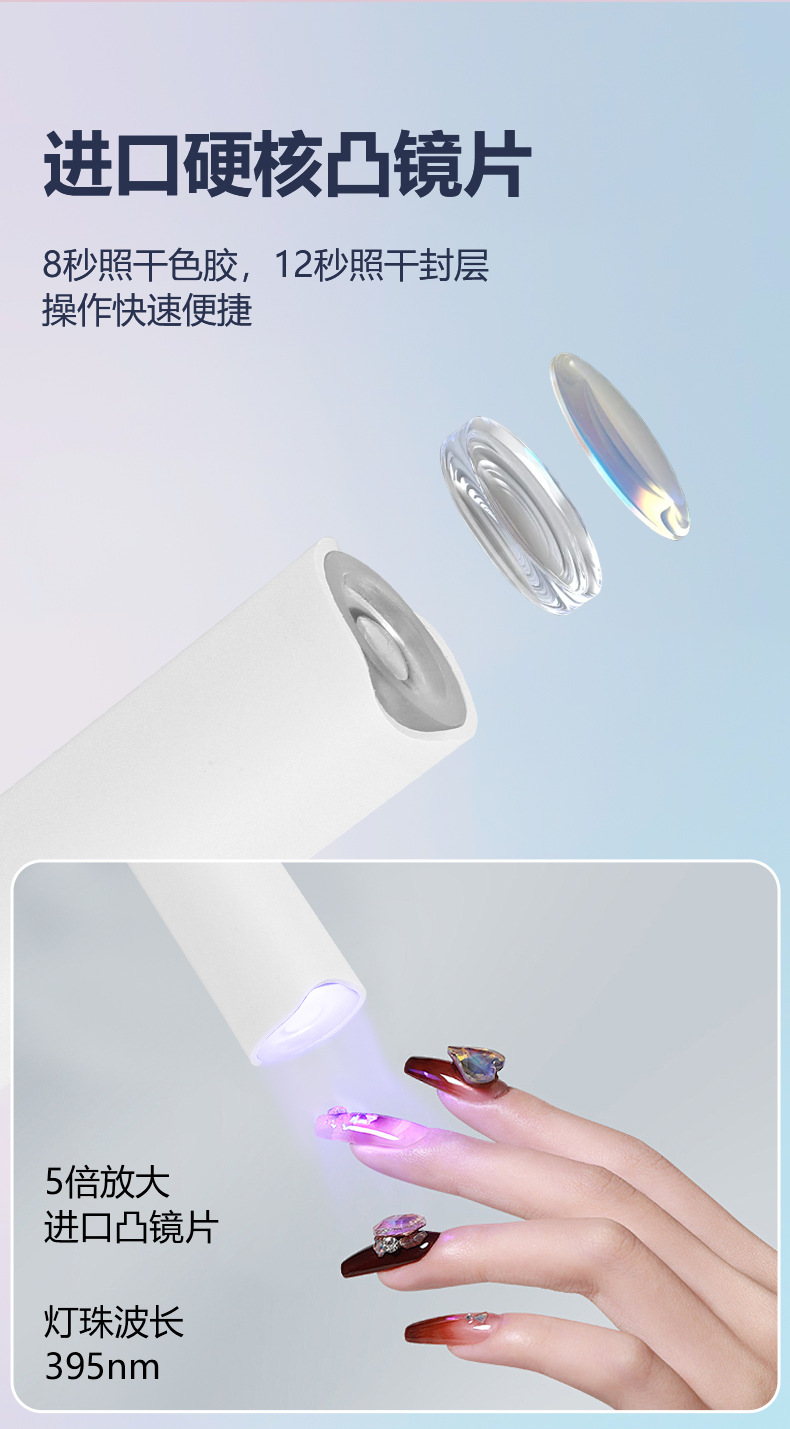 Portable Single-Finger UV Nail Lamp Dryer