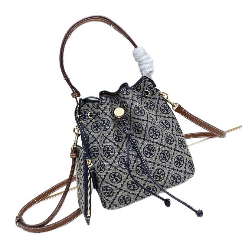 TB家新款T MONOGRAM升级版老花复古抽绳水桶包单肩斜跨女包|undefined