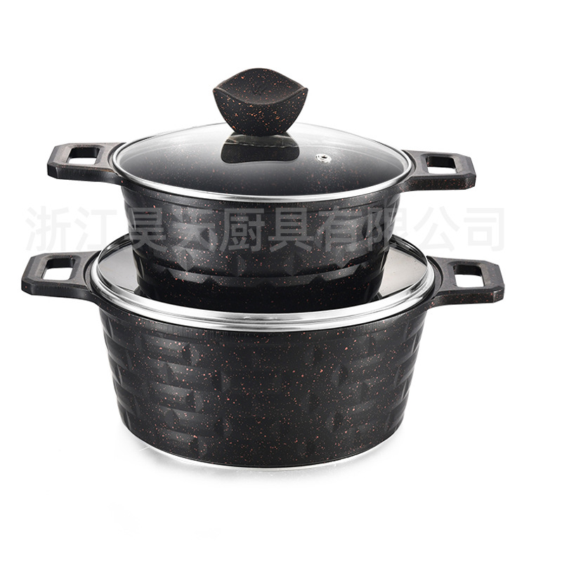Nuevo aluminio fundido a presión cocina de arroz de piedra cocina de arroz 10 piezas cocina antiadherente fábrica de venta directa cocina de arroz de arroz cocina de arroz