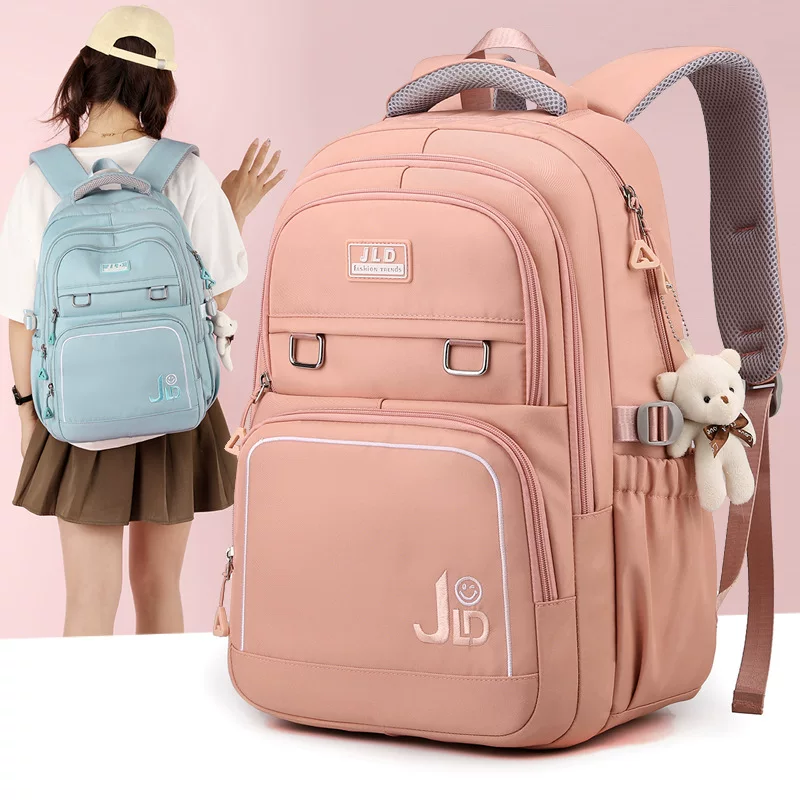 Capacious school bag, high quality backpack for traveling, simple and elegant design, for secondary school, for students