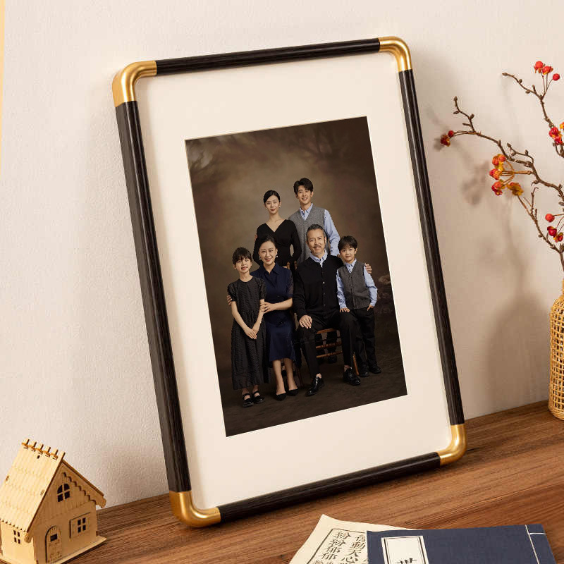 中国式フォトフレーム置物写真オーダーメードdiy壁付角丸絵枠空枠表装a3油絵表装枠高級感