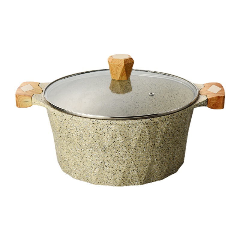 Shuaidebao olla de sopa transfronteriza olla de 10 piezas de fundición a presión olla doméstica olla europea y americana simple olla de aluminio de gran diamante