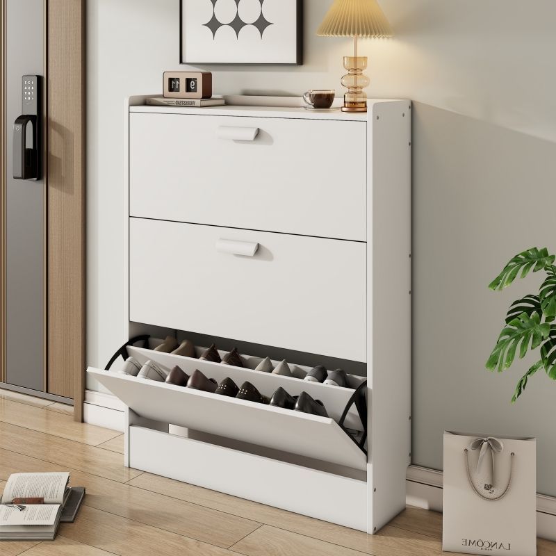 Ultra-Thin Shoe Cabinet 17cm cm Household Narrow Doorway Tipping Bucket Modern Simple Foyer Cabinet Economical Shoe Rack Space-Saving