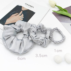 大量批發 22姆米真絲髮圈 米灰色杏色銀灰色  素縐緞桑蠶絲