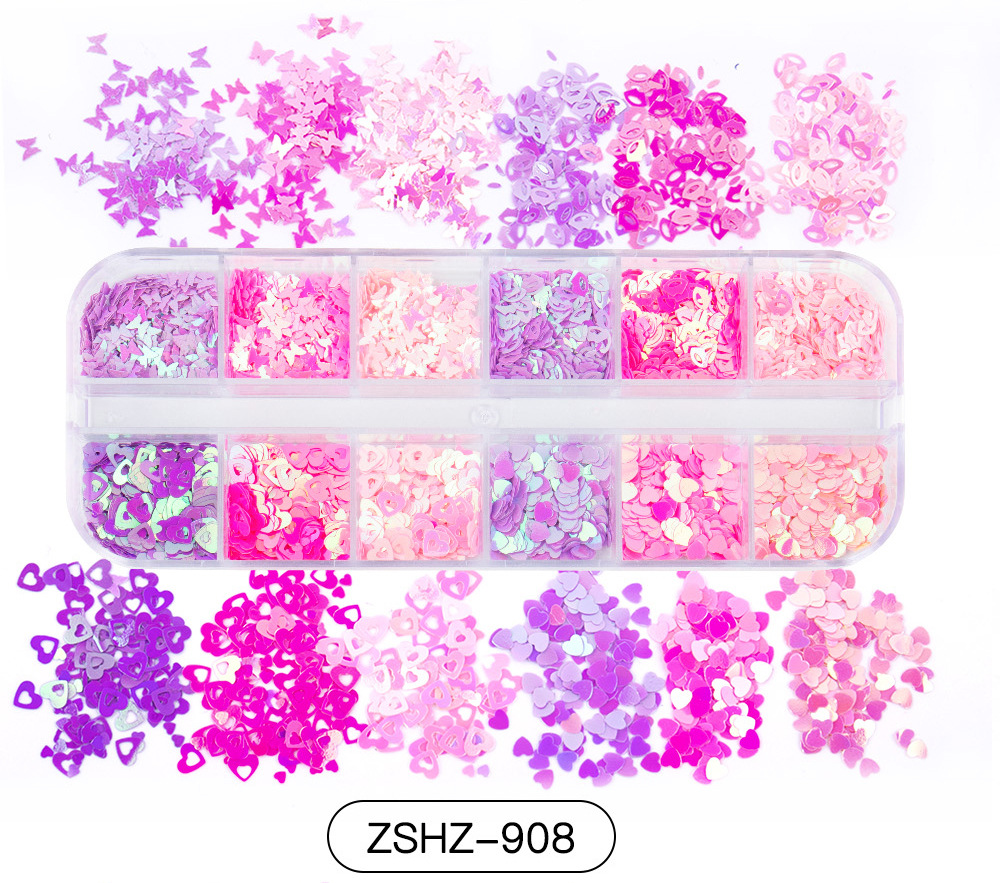 30g Weight Nail Decoration Accessories Nail Supplies See detail page-[15 Books in a Box] Rainbow Horse Keychain Box Quantity Sequin Material Square, Moon, Heart Shape Pattern Simple Style Style Hot 12 Nail Art Too Small Sequins Nail Art Jewelry For Valentine's Day Ultra-Thin Nail Sticker Wholesale 10