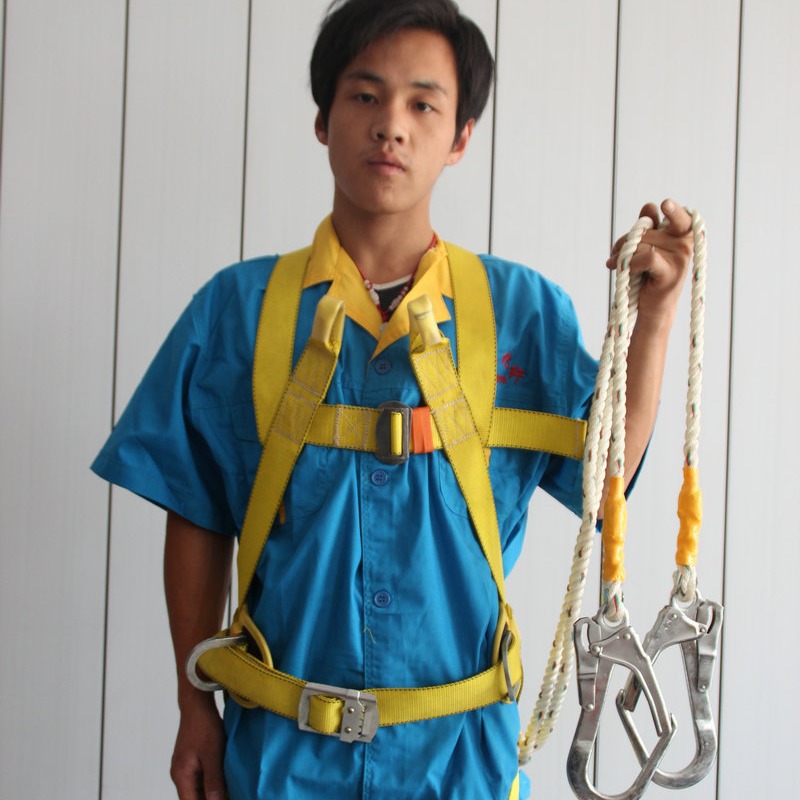 厂家直销伸缩式安全带双背半身式攀岩防坠落安全带高空作业安全带