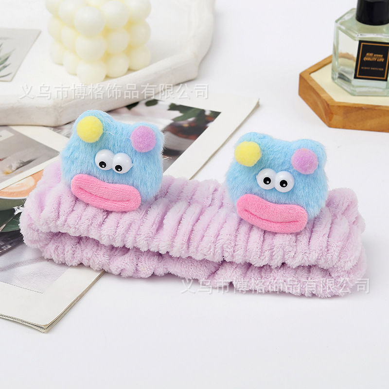 Corea del sur de dibujos animados Tridimensional Linda muñeca de peluche lavado de cara banda de pelo oso estrella diadema maquillaje femenino accesorios para el cabello