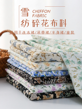 碎花雪纺布料垂感夏季印花不透田园连衣裙时装裙子裙装服装面料