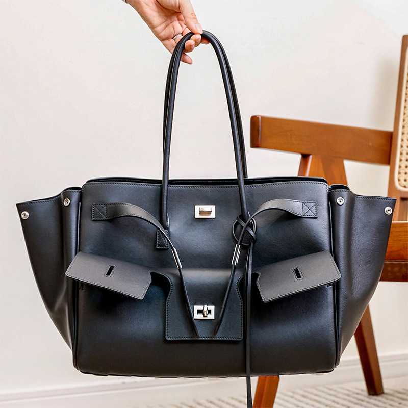 Designer's New Belair First-Layer Cowhide Tote Bag, Large Handbag, Underarm Bag, Shoulder Bag, Briefcase for Women
