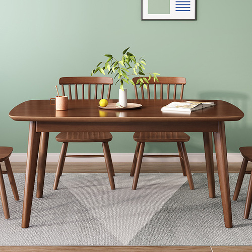 Nordic solid wood dining table and chair combination modern simple home dining table small apartment rectangular simple dining table