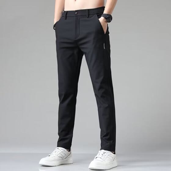 Summer Ice Silk Business Pants Straight Men's Pants Loose Casual Cross-border Wholesale Breathable Slim-fit Pants