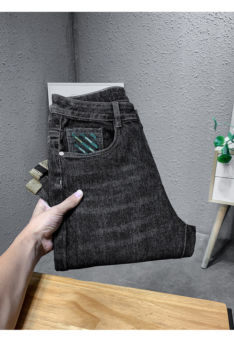 Jeans heren lente en herfst slim fit merkkwaliteit live-uitzending casual broek trend_voghion.com