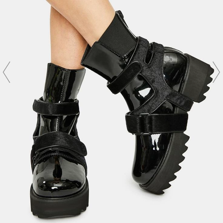 Туфли из кекса Lolita Punk Dark Cosplay Lolita Shoes Boots Черная пряжка