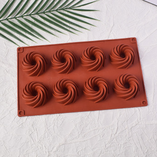 Silicone 8-link spiral mold ice cream jelly pudding soap cake mold baking tool chocolate