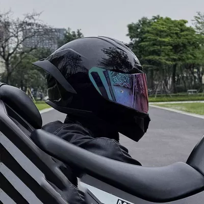 Warm Helmet for Women, Motosiklet dəbilqələri - m55-56cm-glossy-black-colored-lenses