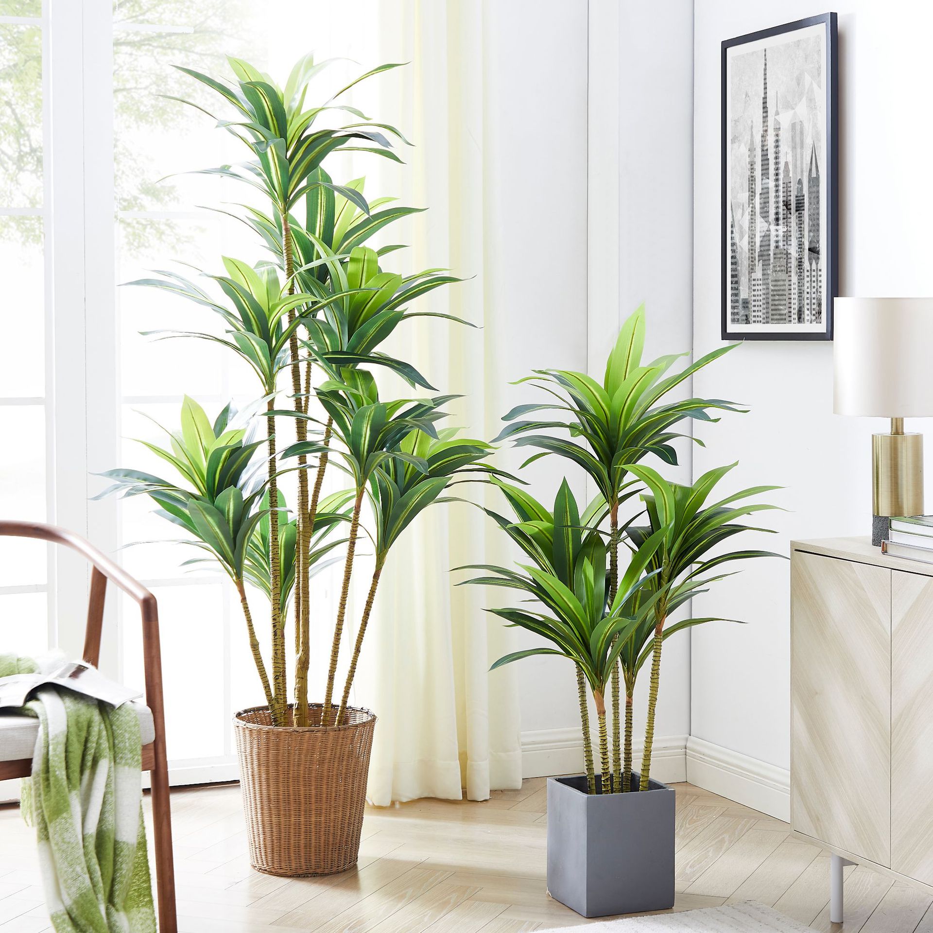 仿真裝飾植物室內落地大型綠植盆栽熱帶仿真植物仿真巴西木盆栽