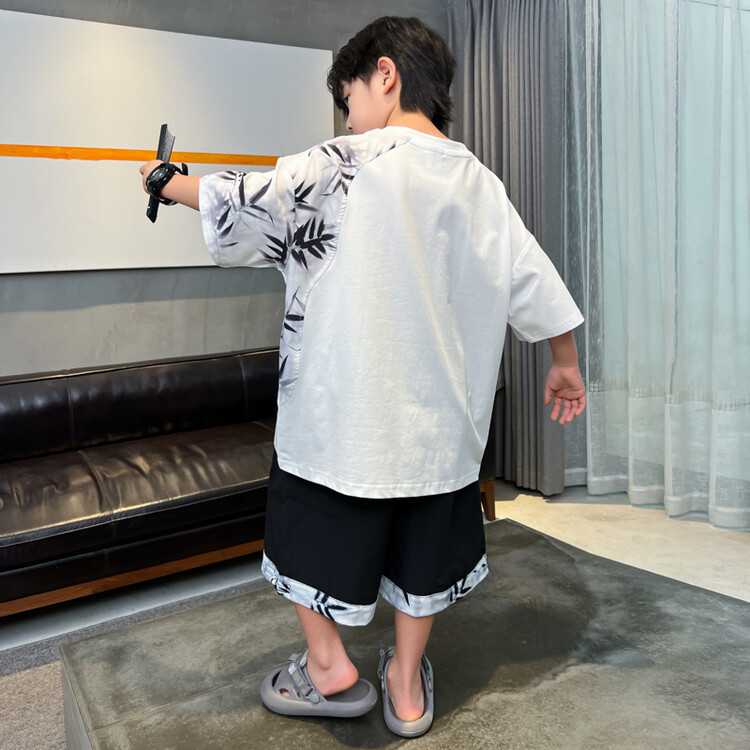 Set di magliette estive a maniche corte per ragazzi 2024 Nuovo stile cinese, comode, delicate sulla pelle, in morbido cotone puro_voghion.com