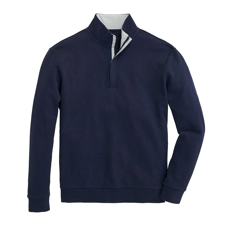 Quarter Zip cotton blank sweatshirt men's golf pullover