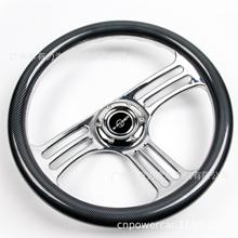 厂家直销 汽车通用W-POWER电镀方向盘 14寸碳纹方向盘