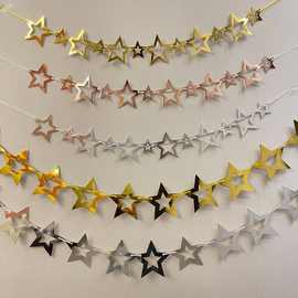 镂空五角星拉花 镂空星星拉旗派对装饰新品批发
