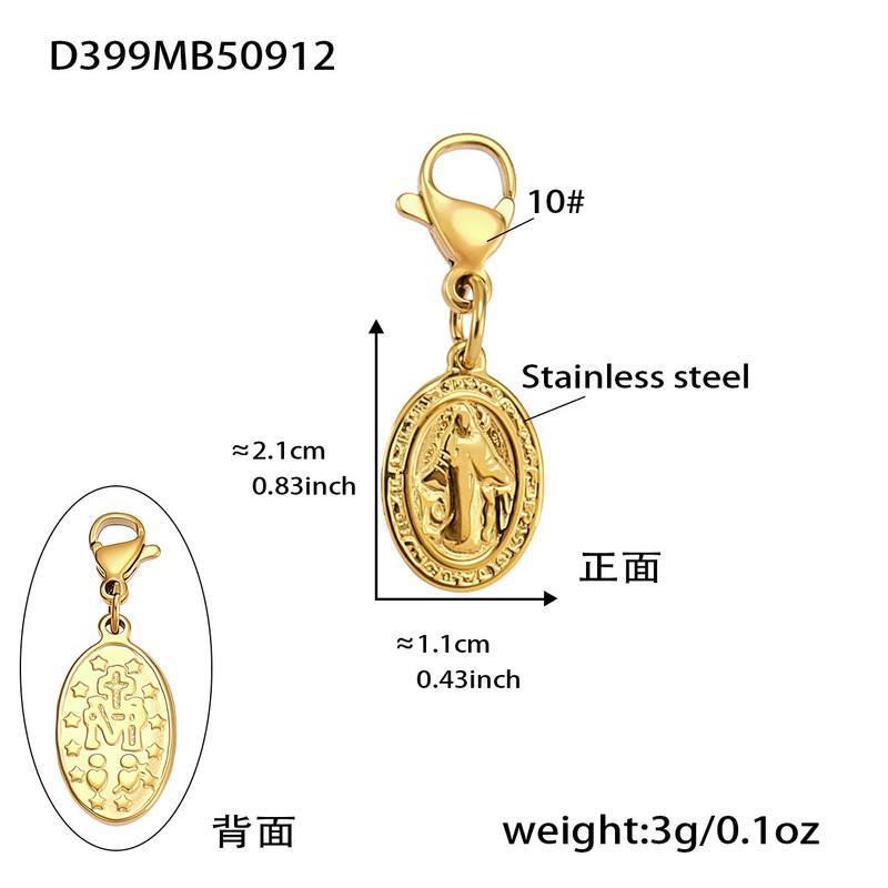 摩天轮 不锈钢夹珠链项链DIY多配件吊坠项饰 镀18k金欧美跨境新款|undefined