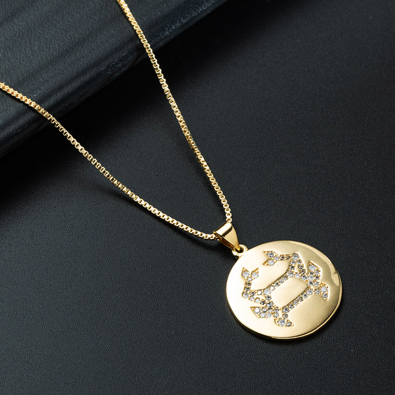 Nihaojewelry wholesale jewelry simple twelve constellation medal pendant necklacepicture1