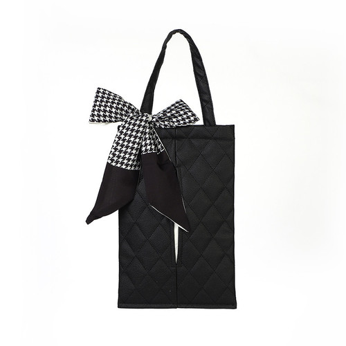 Car tissue box leather ribbon bow hanging seat back tissue box fashion goddess style car decoration supplies