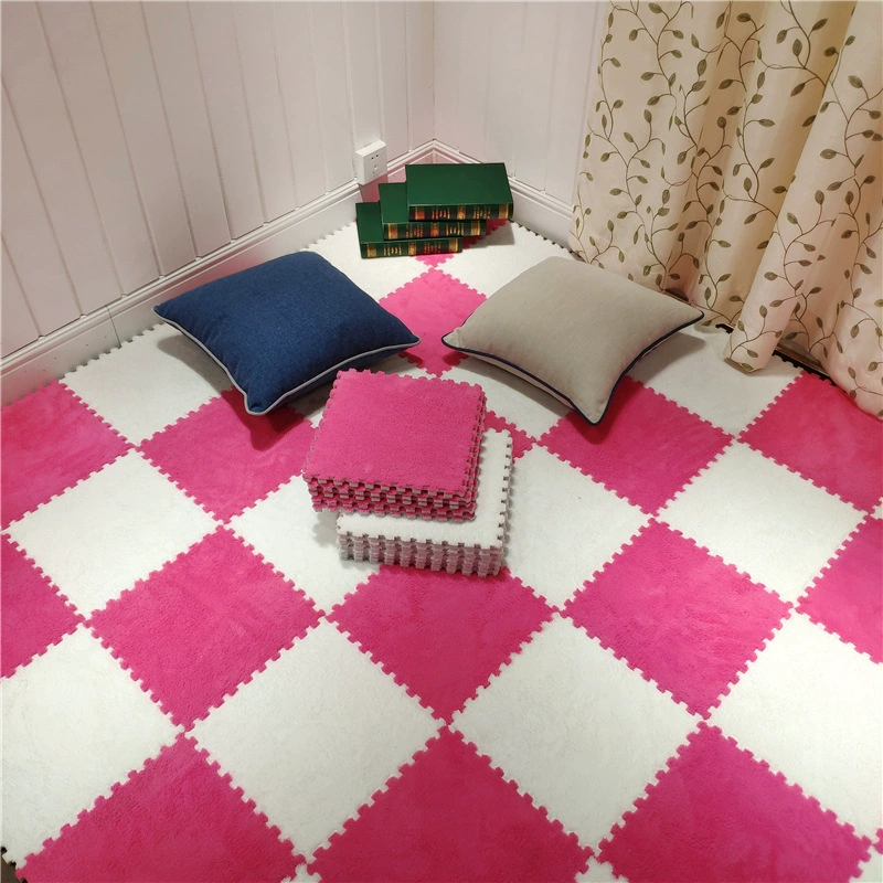 Fleece Carpet Mat, 30×30 cm, Thick Plush Interlocking Tile, Multiple Colors