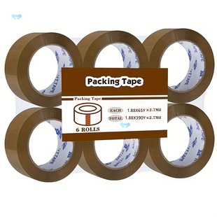 Heavy Duty Brown Packing Tape 6 Rolls Total 390Y 2.7 Mil1.8