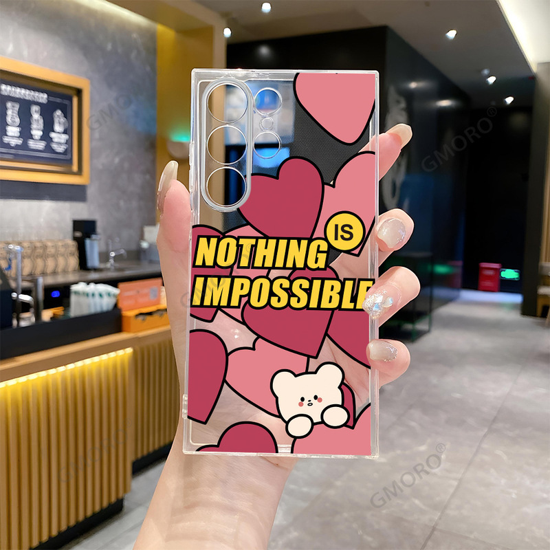 Suitable for Samsung A55.5G Love Rabbit Cartoon S25Plus Mobile Phone Case Galaxy S23Ultra Transparent S20Fe