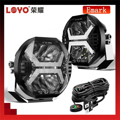 İşçi projektorları 5.75inch Led Work Light - 4-inch-work-light-white-day-running-light-pair-installation-control-line-group