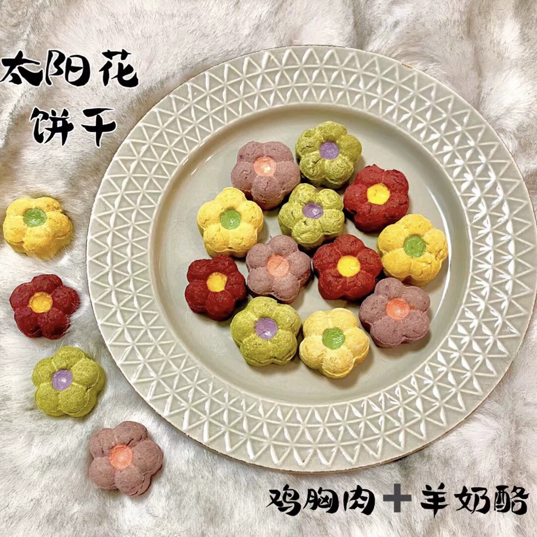 Новые сублимированные закуски для домашних животных Cat Dog Высушенные на воздухе закуски Печенье из подсолнечника Бодрость Цветочные Pure Chicken Nutrition